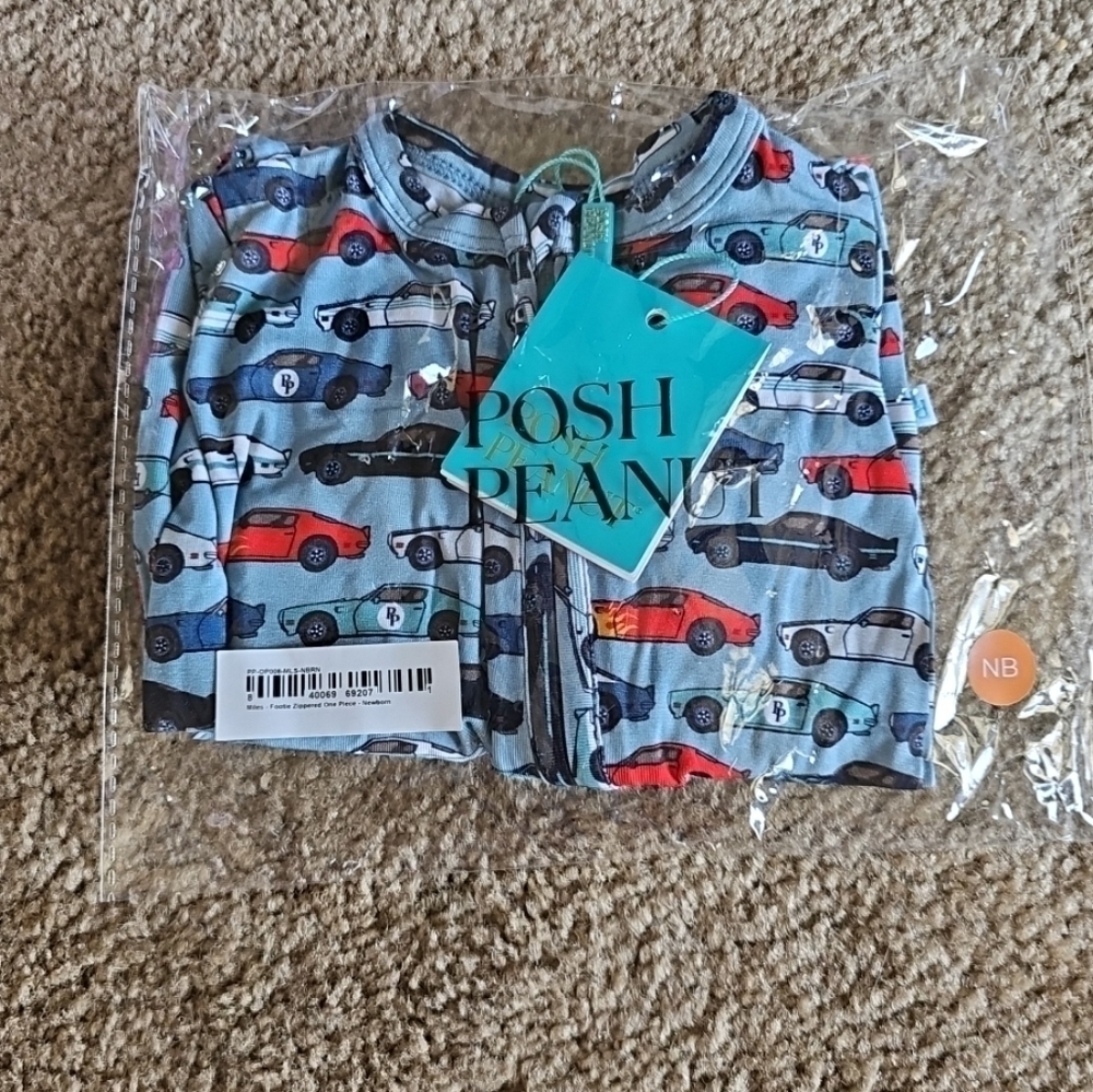 Posh Peanut Newborn Cars Footed Pajamas